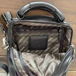Black Leather Travel bag by Mancini